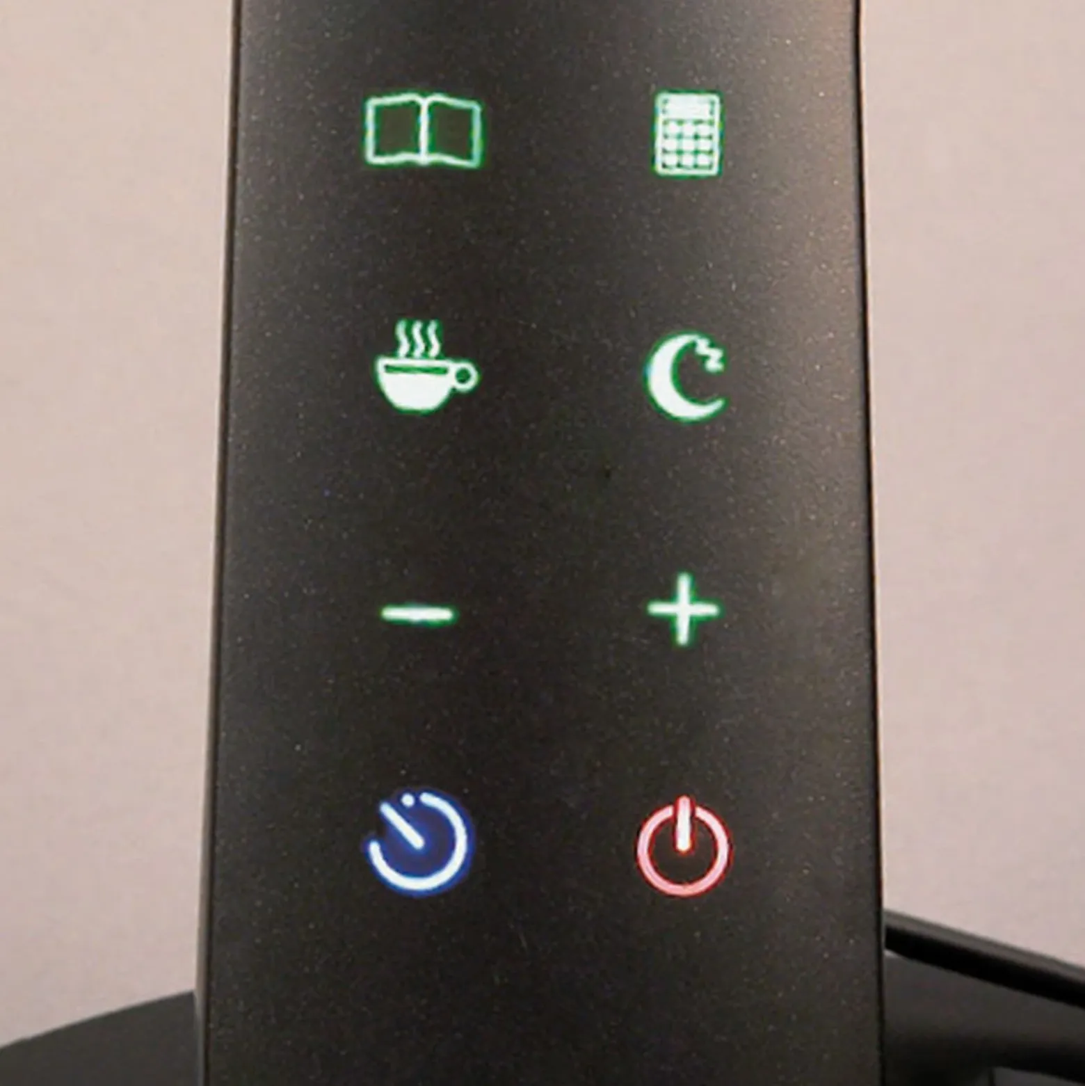Lámpara de mesa LED Zig, panel de control negro
