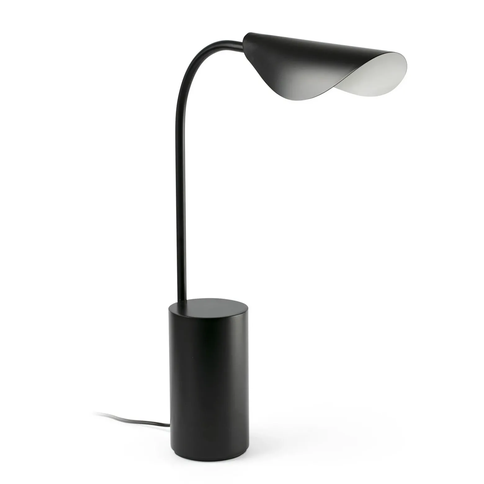 Lámpara de mesa Liggera, negra, acero, altura 27,9 cm