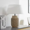 Lámpara de mesa Lindby Aelith, Ø 40 cm, marrón, cerámica, E27