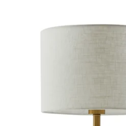 Lámpara de mesa Lindby alabastro, blanco/oro, Ø 30 cm, mármol, E27
