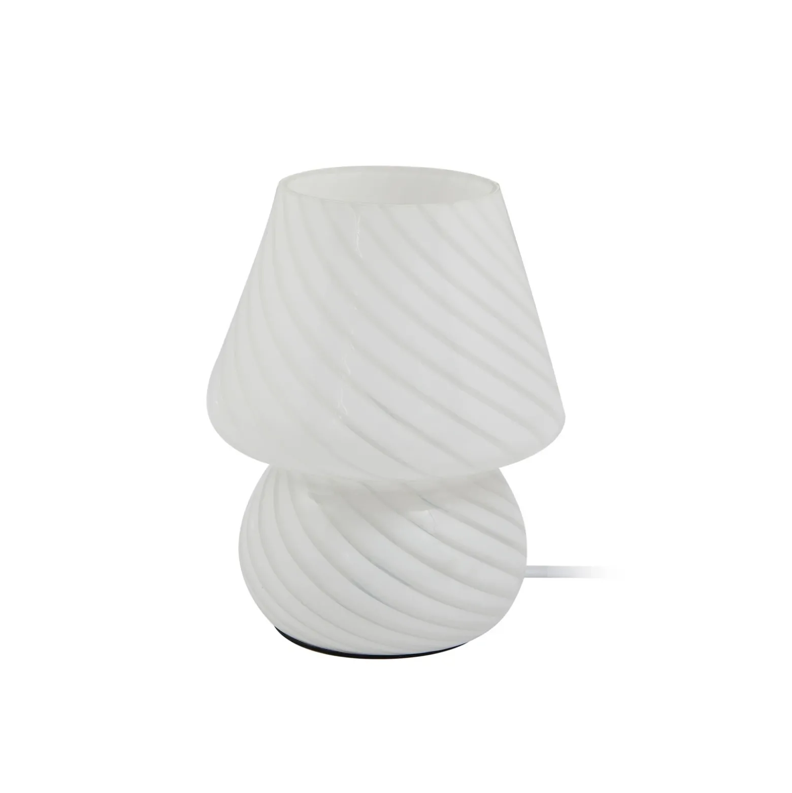 Lámpara de mesa Lindby Andriana, blanca, cristal, Ø 15 cm