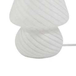Lámpara de mesa Lindby Andriana, blanca, cristal, Ø 15 cm