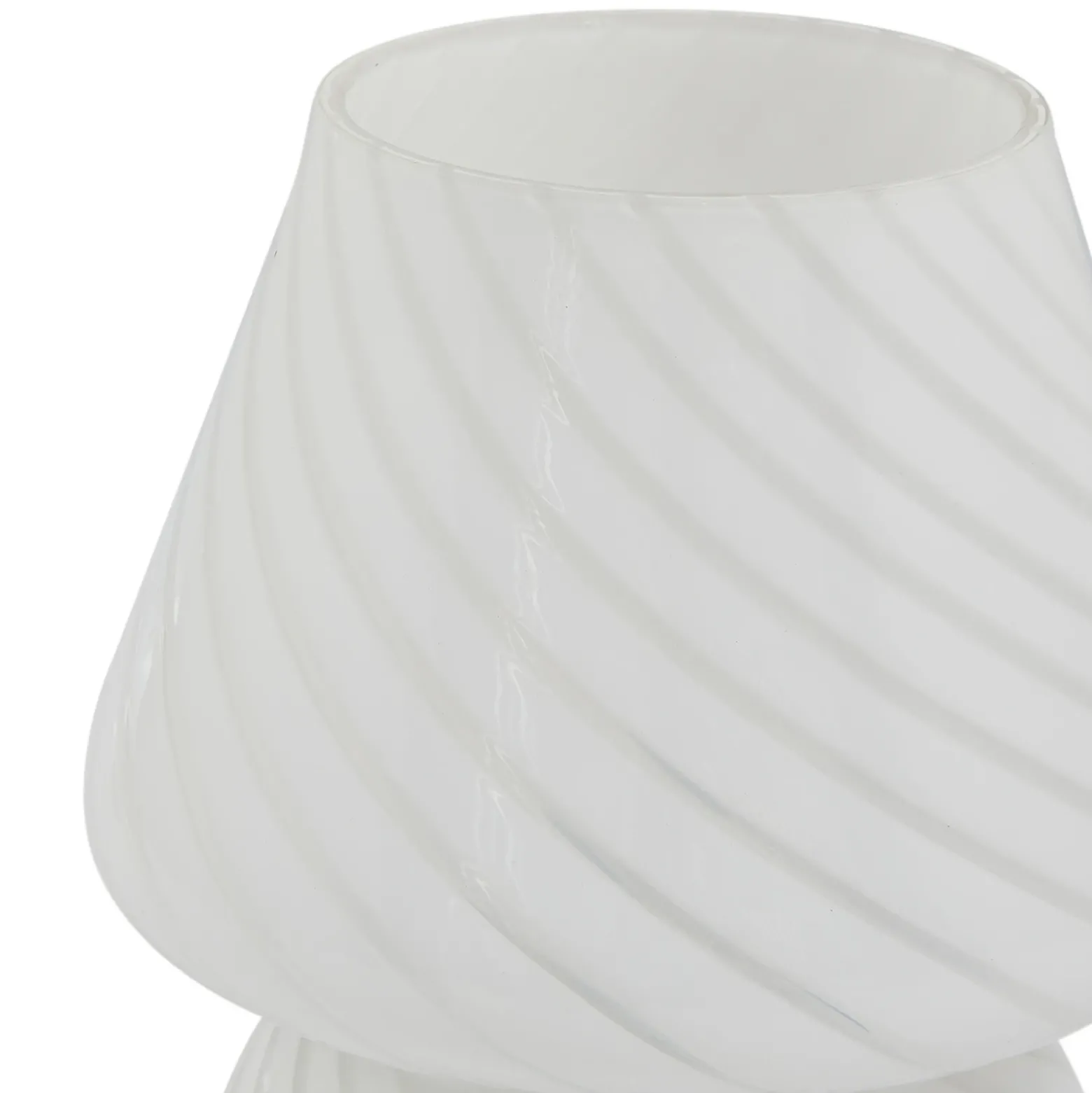 Lámpara de mesa Lindby Andriana, blanca, cristal, Ø 15 cm