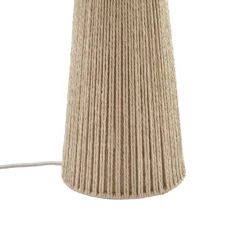 Lámpara de mesa Lindby Anuva, altura 42 cm, papel, beige, E27