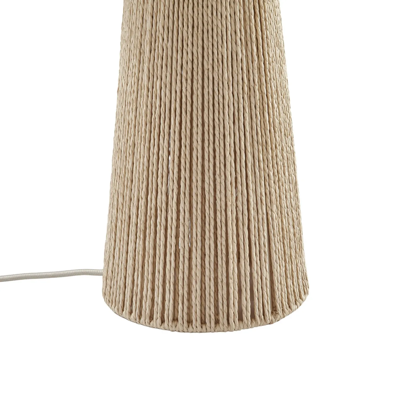 Lámpara de mesa Lindby Anuva, altura 42 cm, papel, beige, E27
