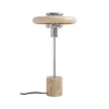 Lámpara de mesa Lindby Branford, retro, beige, metal/travertino