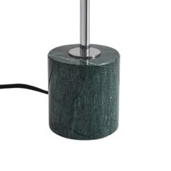 Lámpara de mesa Lindby Branford, retro, blanco/verde, cristal opalino/mármol