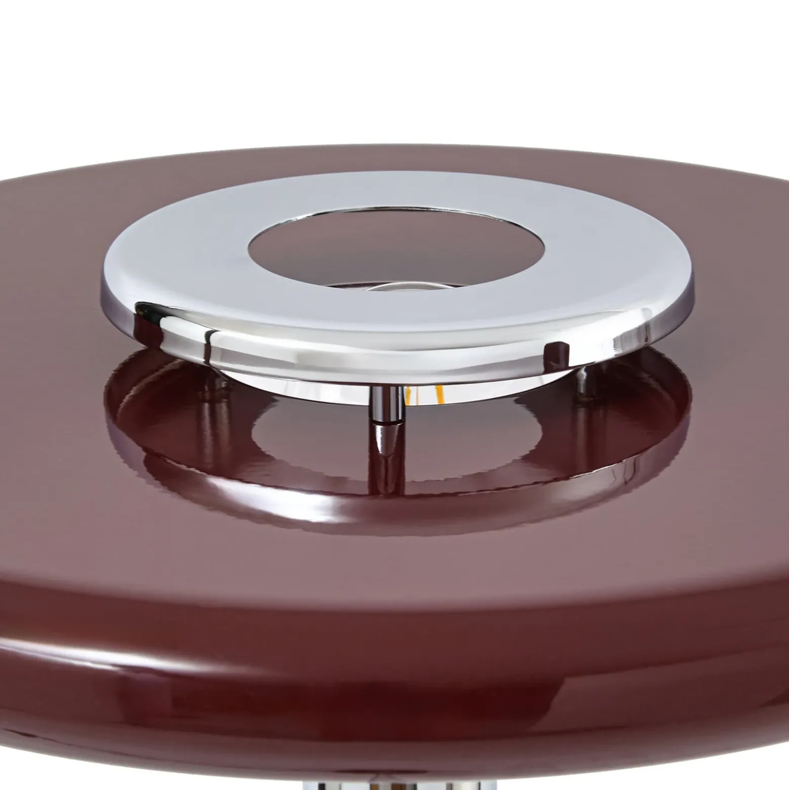 Lámpara de mesa Lindby Branford, estilo retro, color burdeos, cristal/mármol
