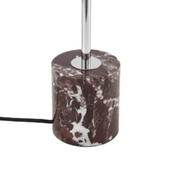 Lámpara de mesa Lindby Branford, estilo retro, color burdeos, cristal/mármol