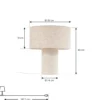 Lámpara de mesa Lindby Elfie, Ø 35 cm, beige, lino, E27