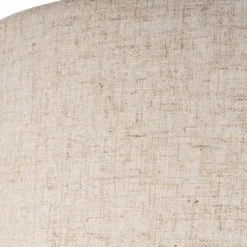 Lámpara de mesa Lindby Elfie, Ø 35 cm, beige, lino, E27
