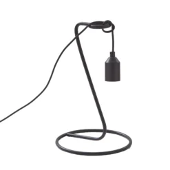Lámpara de mesa Lindby Elira, negra, metal, 35 cm de altura, ES27