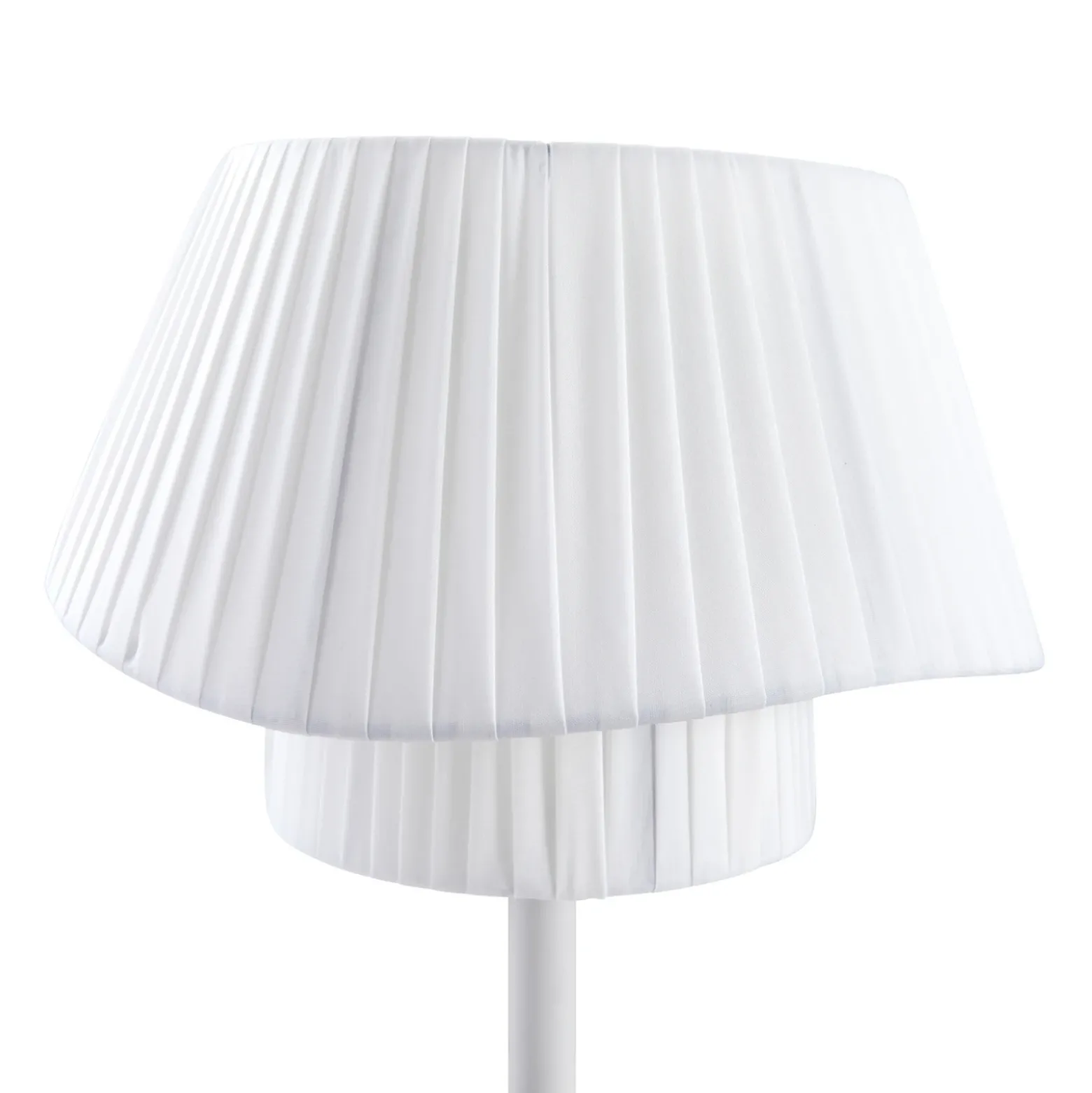 Lámpara de mesa Lindby Eryndor, blanca, textil, Ø 30 cm, E27