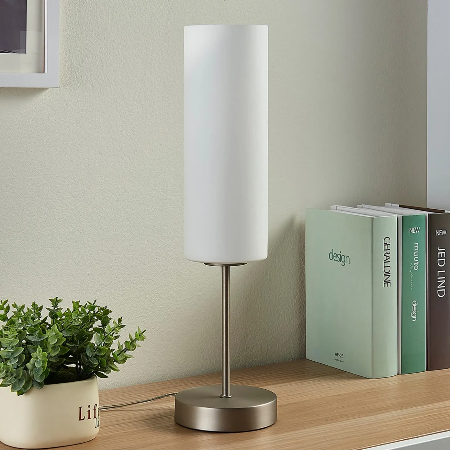 Lámpara de mesa Lindby Felice, cilindro