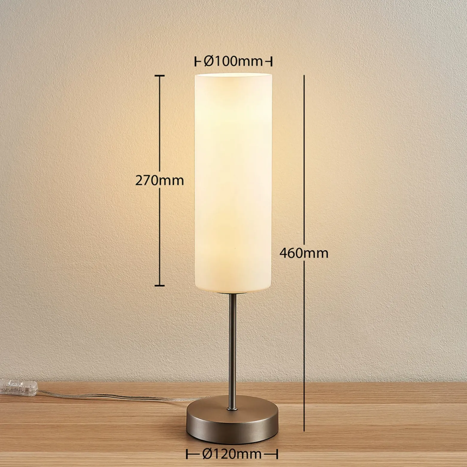 Lámpara de mesa Lindby Felice, cilindro