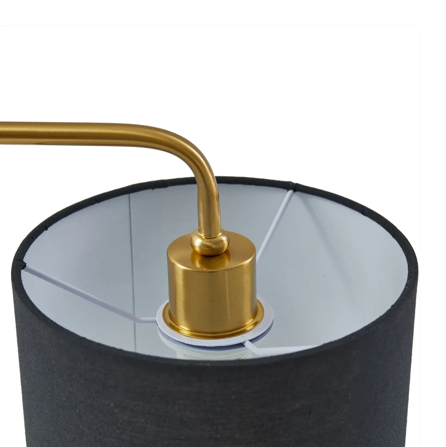 Lámpara de mesa Lindby Hillary, negro/oro, mármol, 49 cm