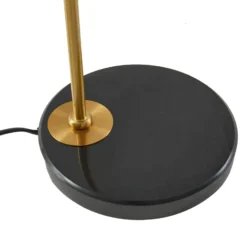 Lámpara de mesa Lindby Hillary, negro/oro, mármol, 49 cm