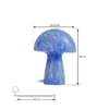Lámpara de mesa Lindby Hubi, azul, cristal, Ø 22 cm, forma de seta