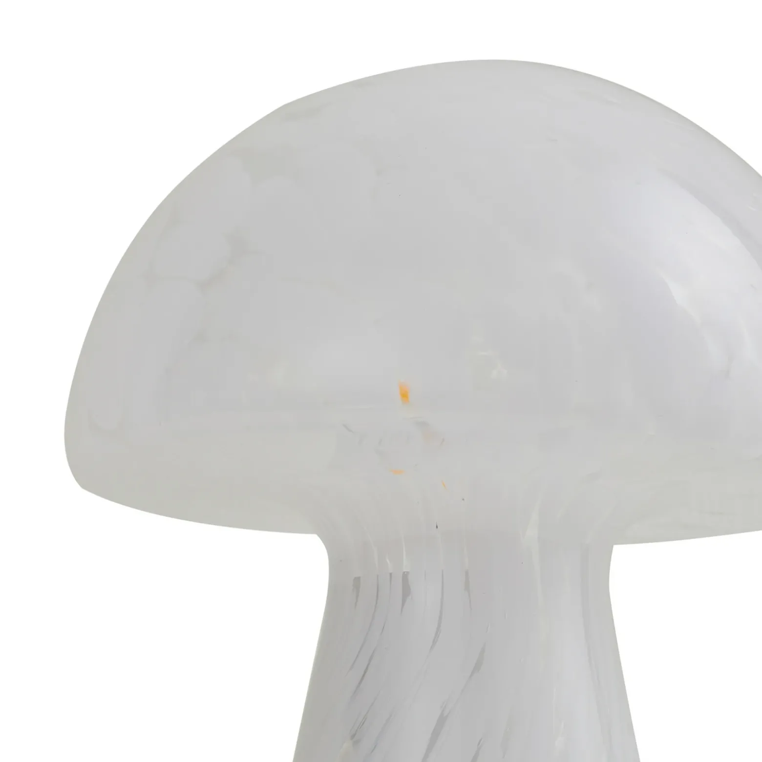 Lámpara de mesa Lindby Hubi, blanca, cristal, Ø 22 cm, forma de seta