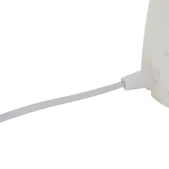 Lámpara de mesa Lindby Hubi, blanca, cristal, Ø 22 cm, forma de seta