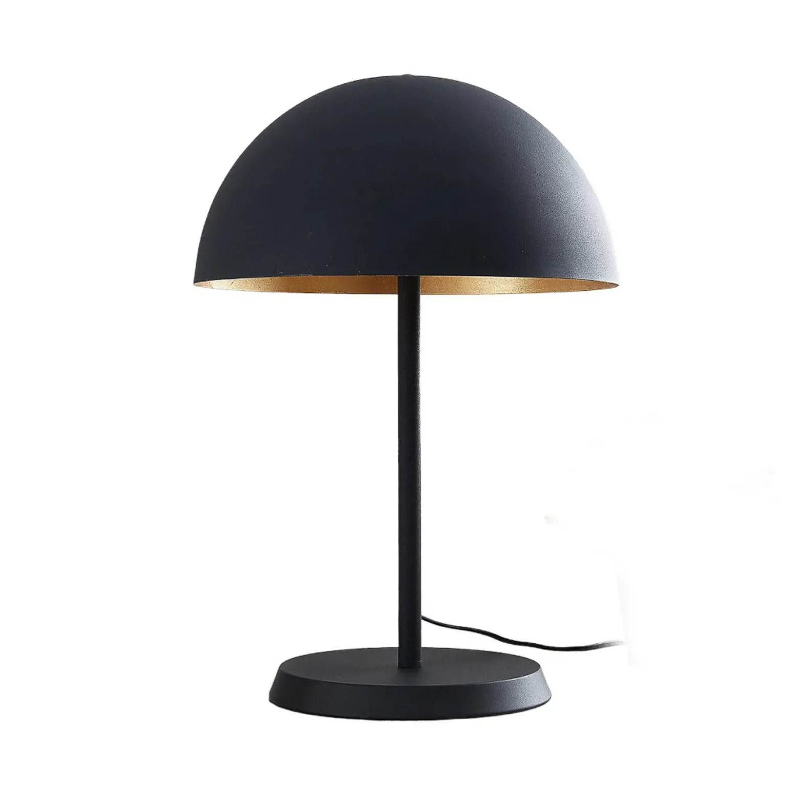 Lámpara de mesa Lindby Idalene, altura 51 cm, negra, metal