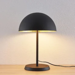 Lámpara de mesa Lindby Idalene, altura 51 cm, negra, metal