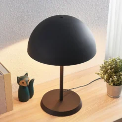 Lámpara de mesa Lindby Idalene, altura 51 cm, negra, metal