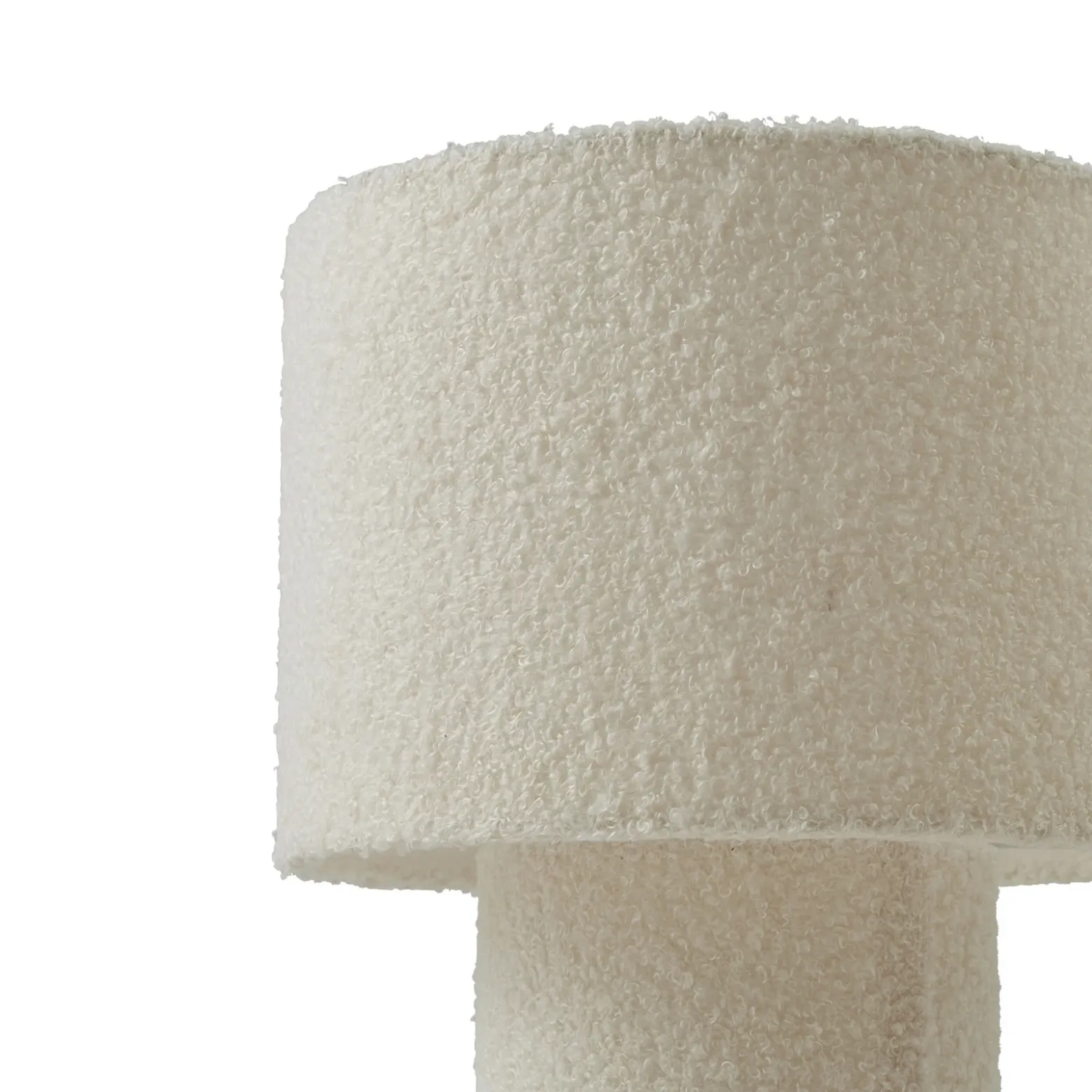 Lámpara de mesa Lindby Jone, blanca, textil, 30 cm