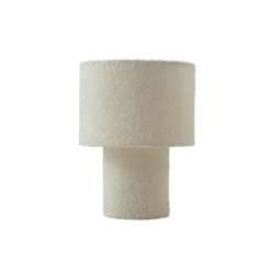 Lámpara de mesa Lindby Jone, blanca, textil, 30 cm