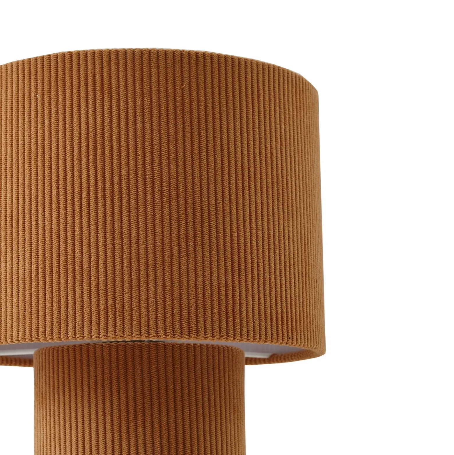 Lámpara de mesa Lindby Jone, marrón claro, textil, 30 cm de altura, E27
