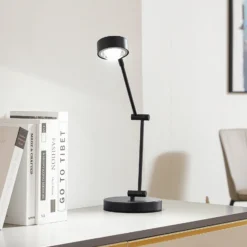 Lámpara de mesa Lindby Jyla, 36 cm, negro mate, GX53, flexible