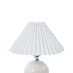 Lámpara de mesa Lindby Kerimi, cerámica, crema