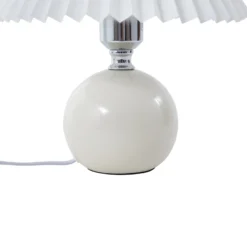 Lámpara de mesa Lindby Kerimi, cerámica, crema