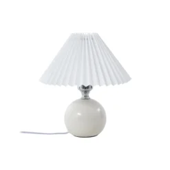 Lámpara de mesa Lindby Kerimi, cerámica, crema