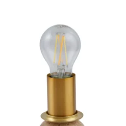 Lámpara de mesa Lindby Kirstan, beige, blanco, cristal, piedra, 33 cm