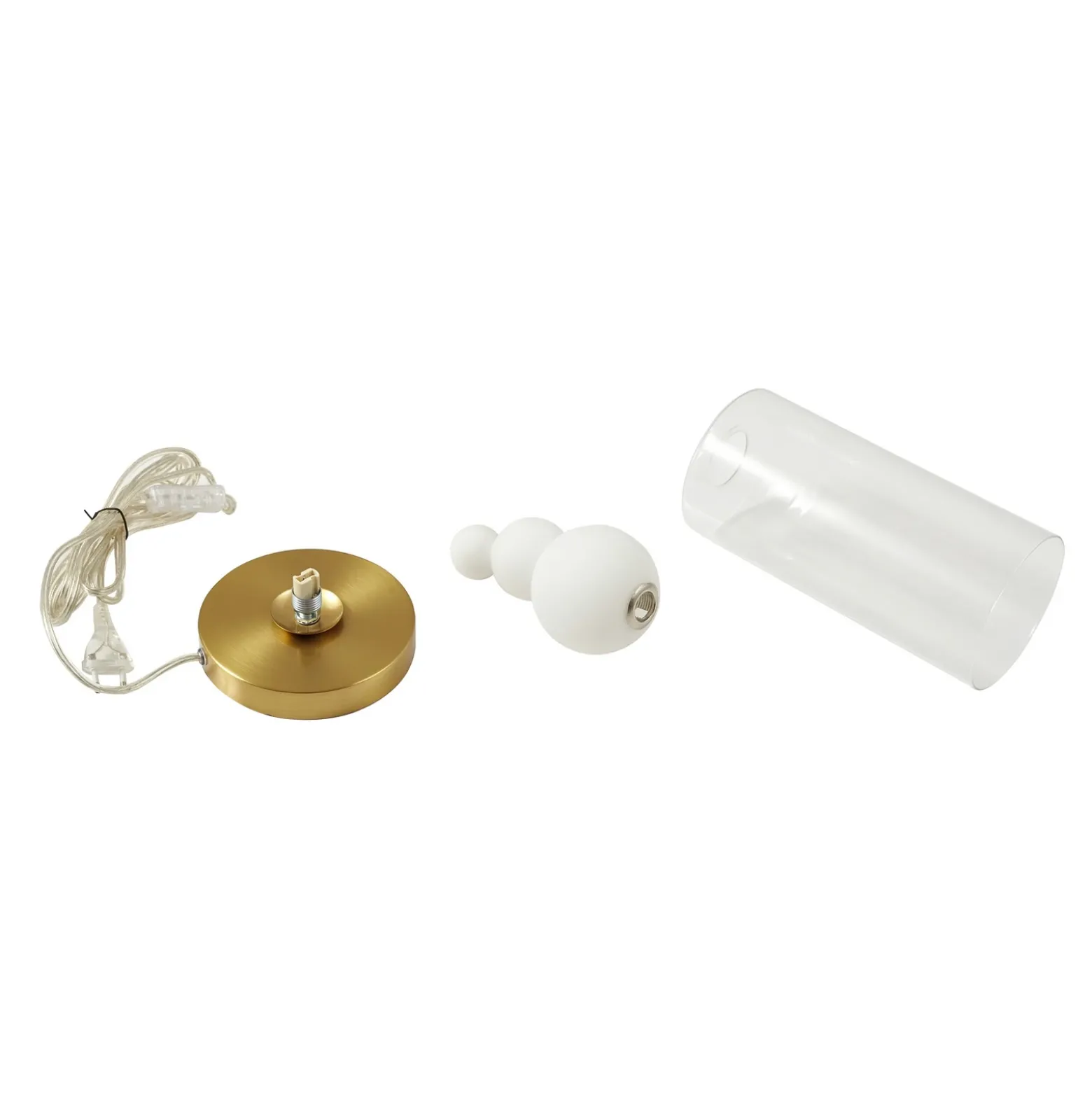 Lámpara de mesa Lindby Kupla, opal/claro, cristal, Ø 20 cm, G9