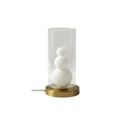 Lámpara de mesa Lindby Kupla, opal/claro, cristal, Ø 20 cm, G9