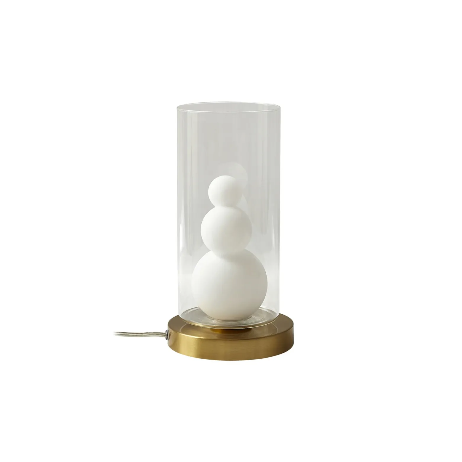 Lámpara de mesa Lindby Kupla, opal/claro, cristal, Ø 20 cm, G9