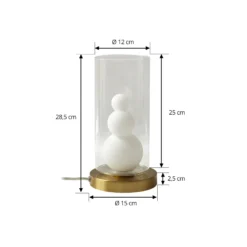 Lámpara de mesa Lindby Kupla, opal/claro, cristal, Ø 20 cm, G9