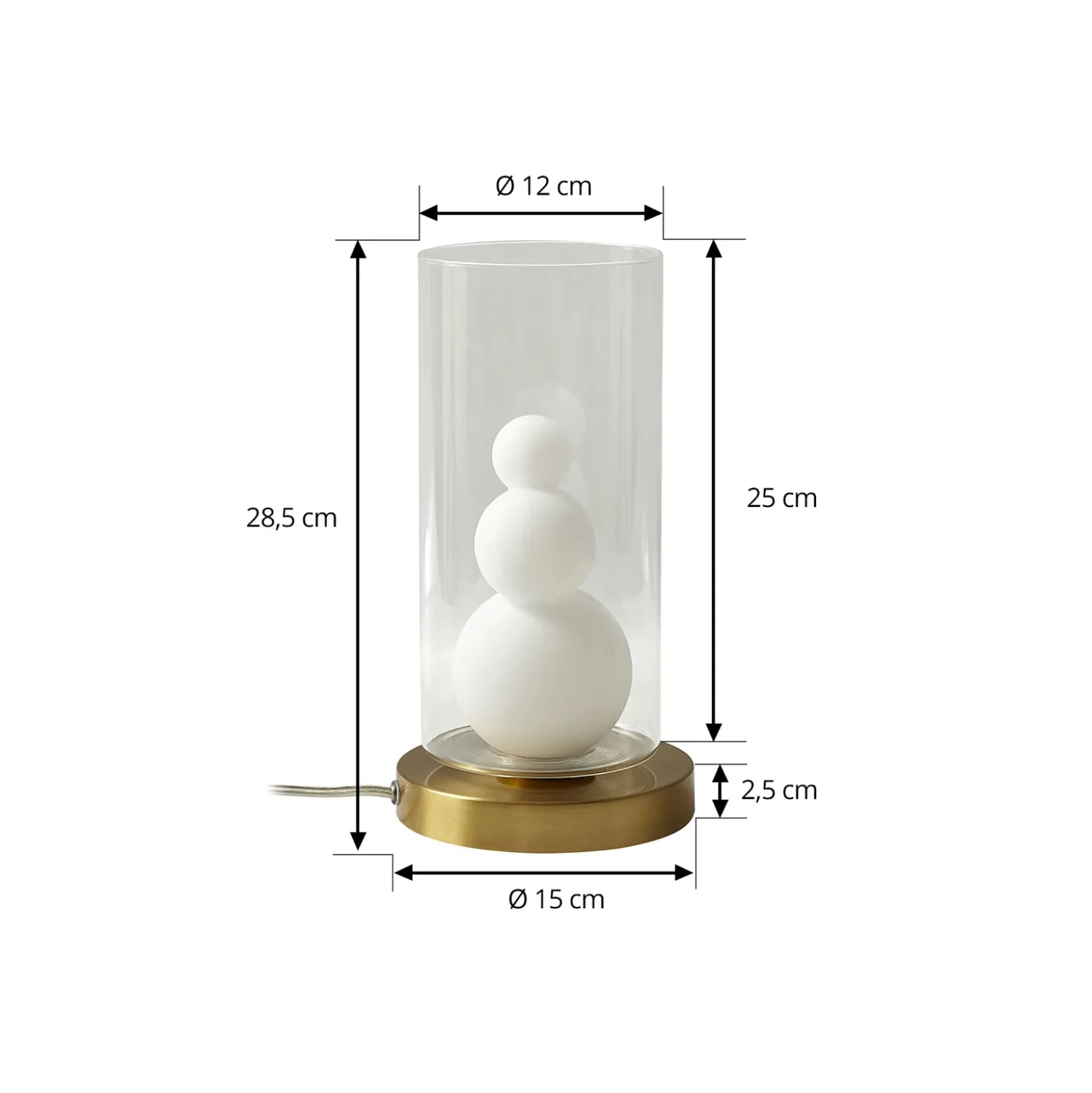Lámpara de mesa Lindby Kupla, opal/claro, cristal, Ø 20 cm, G9