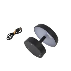 Lámpara de mesa Lindby LED recargable Nalani, 10 cm de altura, IP44, atenuable