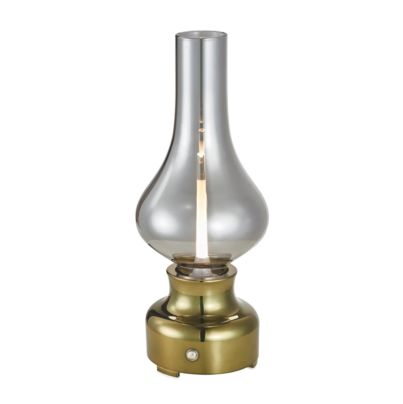 Lámpara de mesa Lindby LED recargable Maxentius, verde, cristal, atenuador