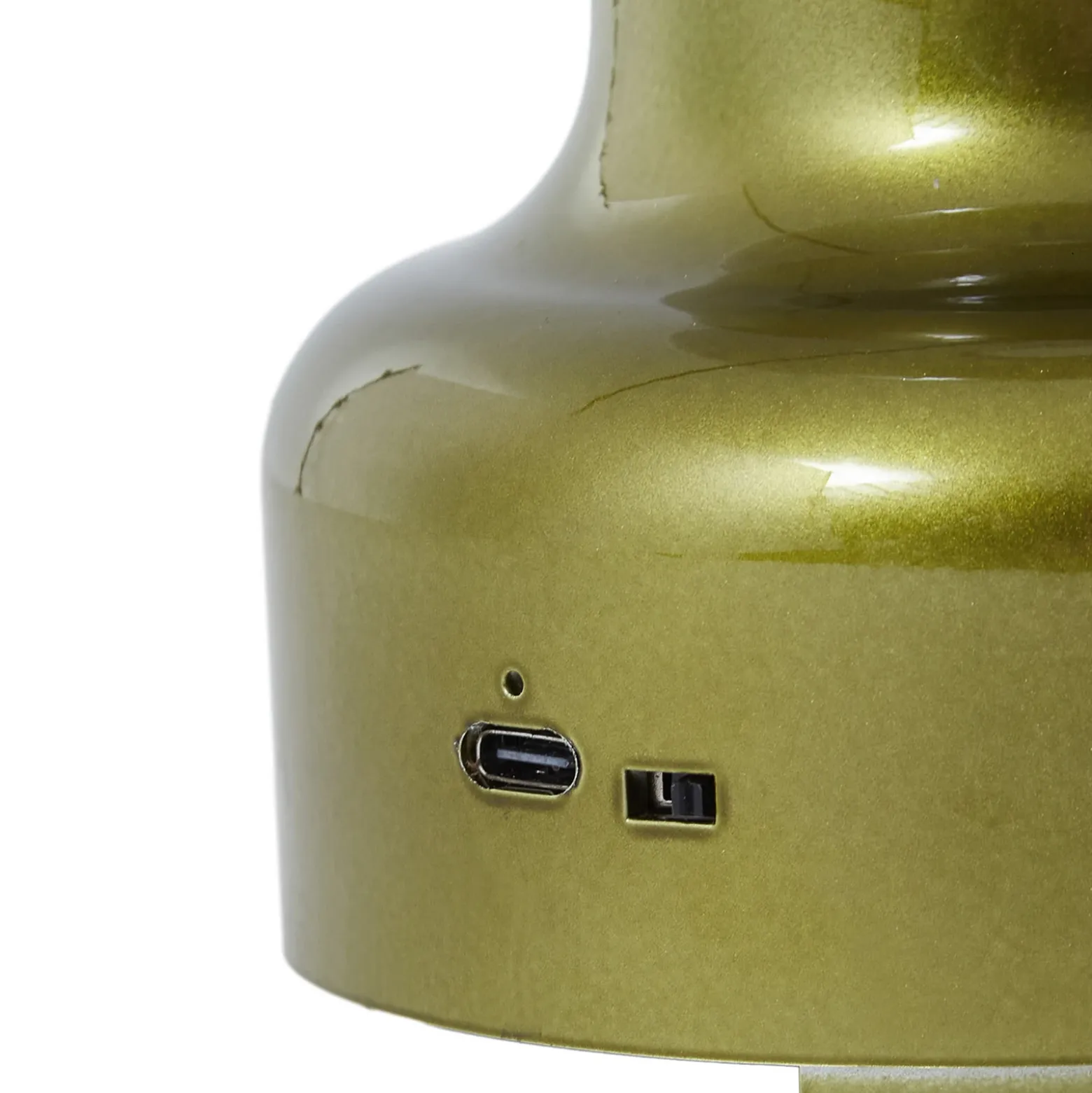 Lámpara de mesa Lindby LED recargable Maxentius, verde, cristal, atenuador