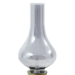 Lámpara de mesa Lindby LED recargable Maxentius, verde, cristal, atenuador