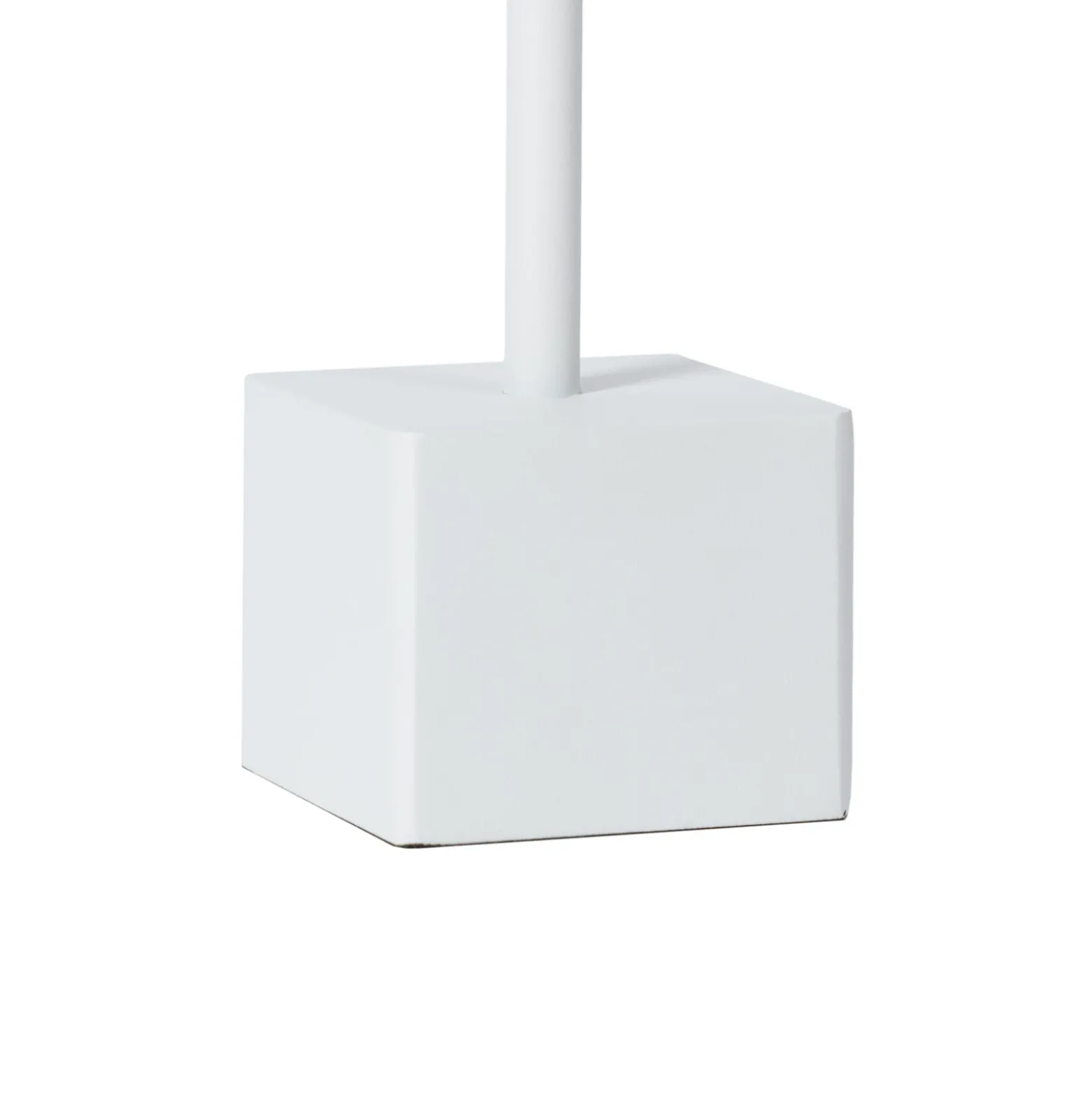 Lámpara de mesa Lindby LED recargable Janea CUBE, blanca, metal