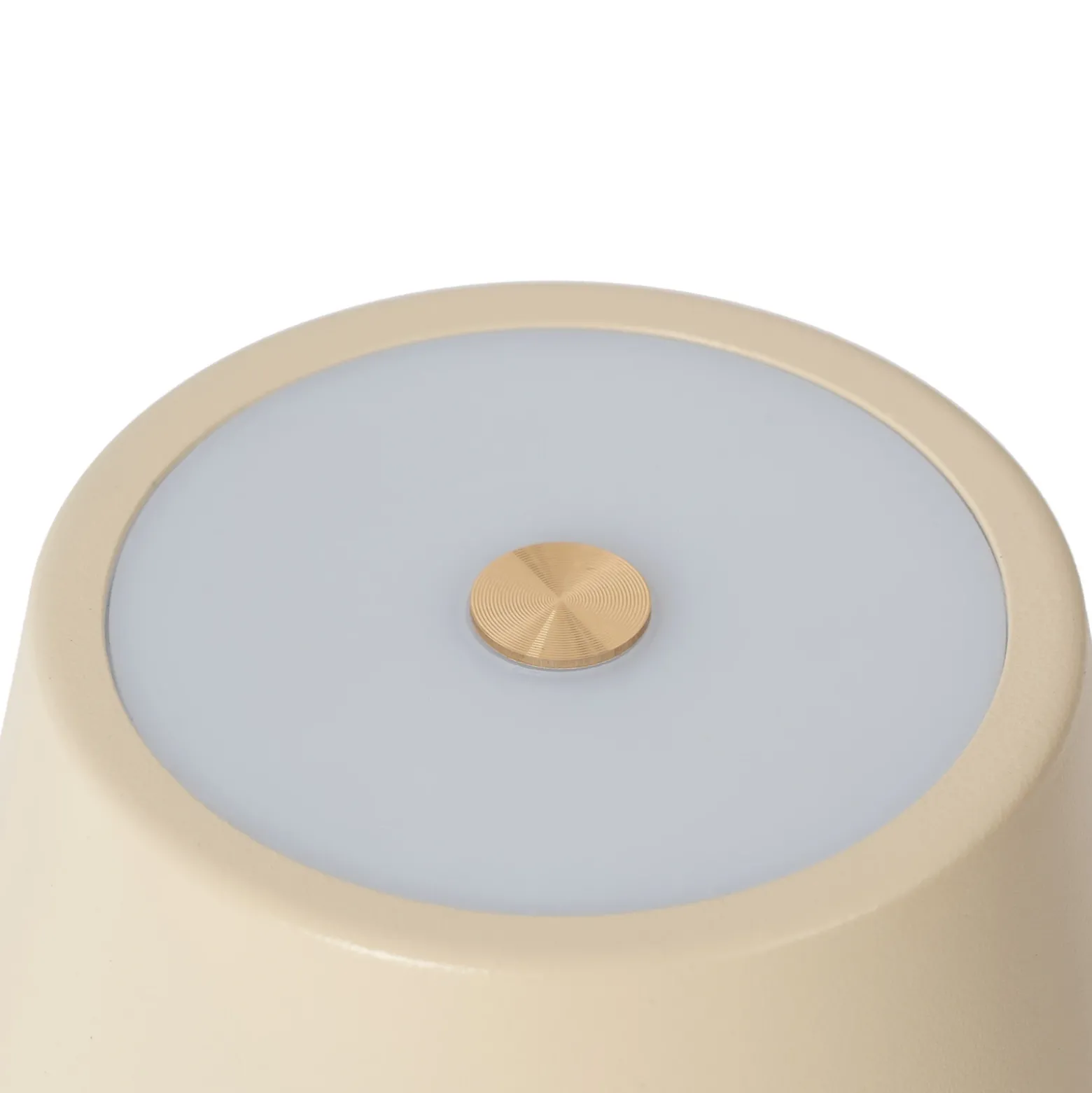 Lámpara de mesa Lindby LED recargable Janea, CRUZ, beige, metal