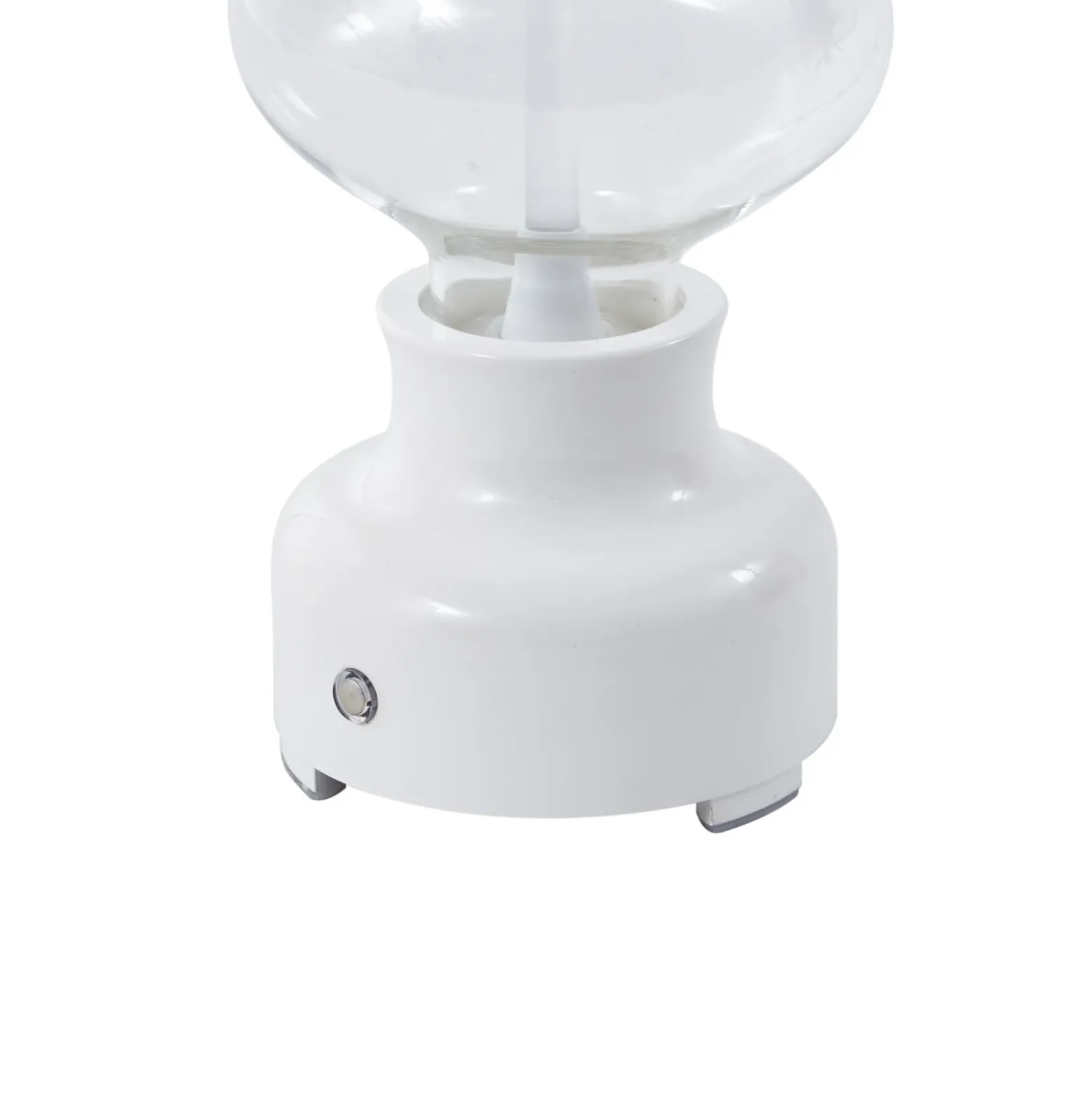 Lámpara de mesa Lindby LED recargable Maxentius, crema, cristal, atenuador