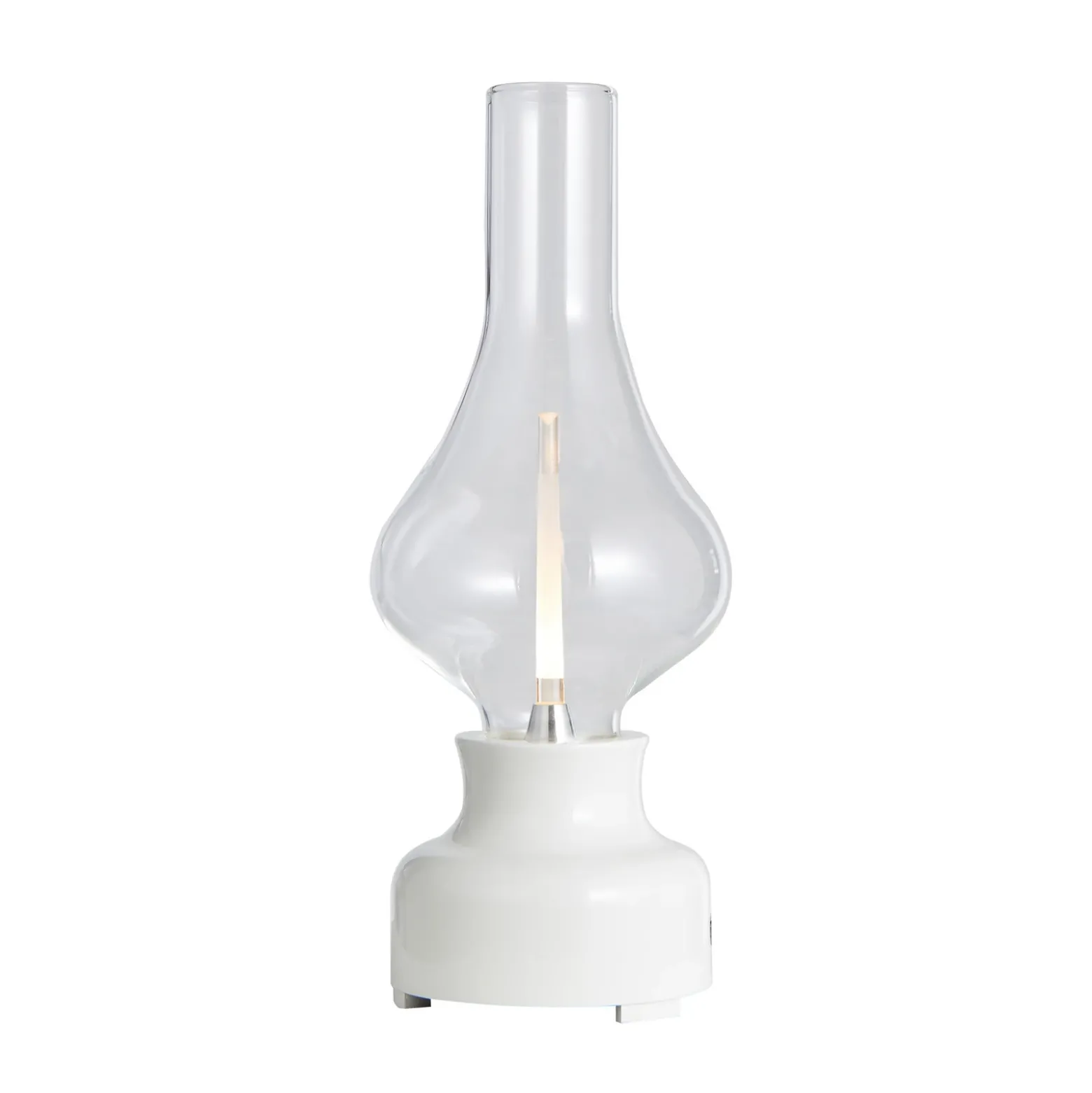 Lámpara de mesa Lindby LED recargable Maxentius, crema, cristal, atenuador