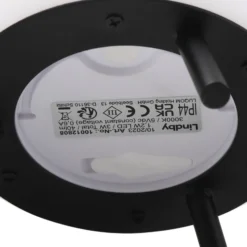 Lámpara de mesa Lindby LED recargable Aurilia, blanco/negro, hierro, IP44