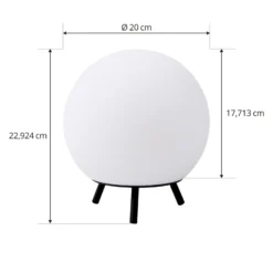 Lámpara de mesa Lindby LED recargable Aurilia, blanco/negro, hierro, IP44